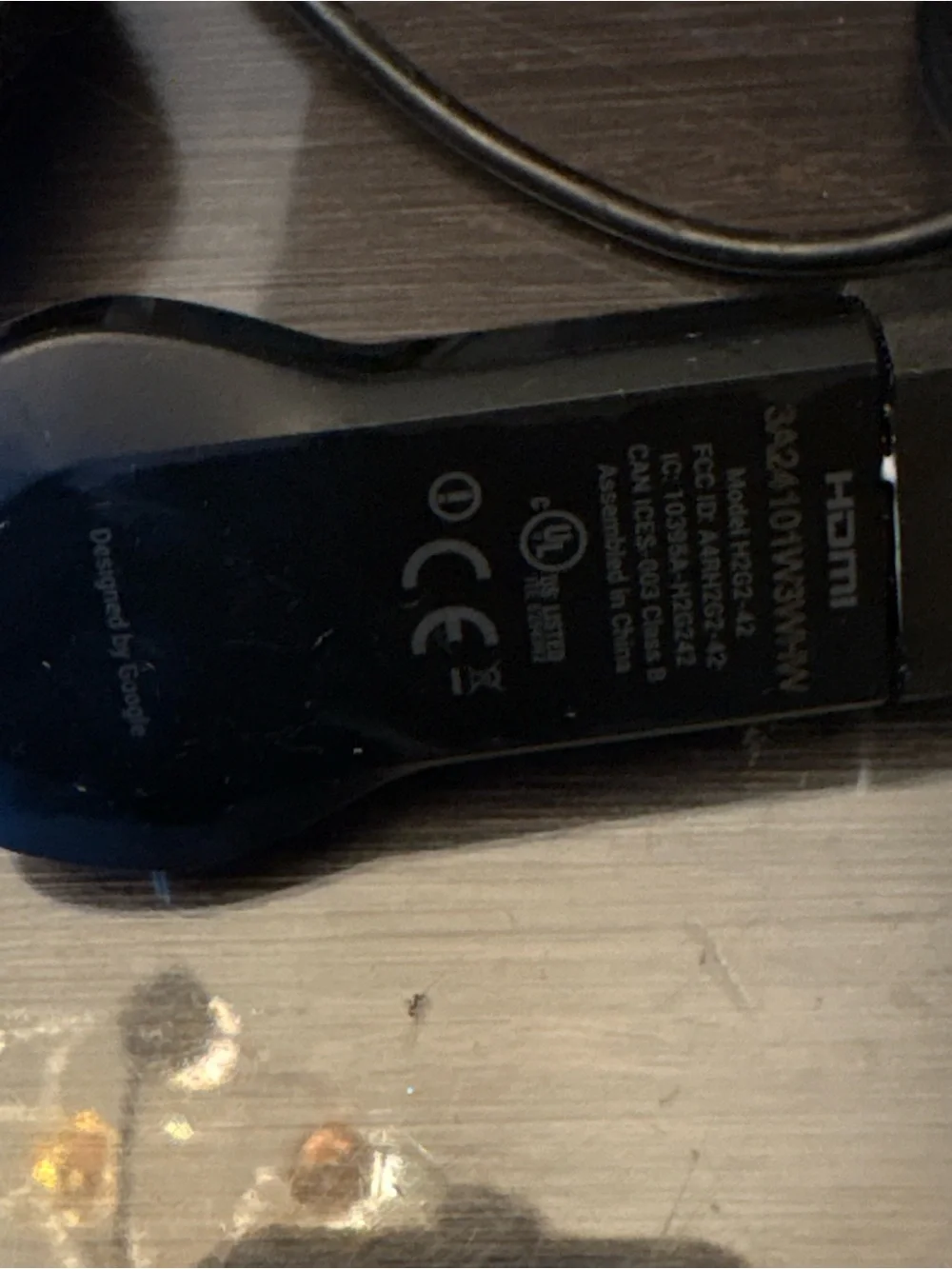 google Black Chromecast HDMI Streaming Stick with Power Adapter